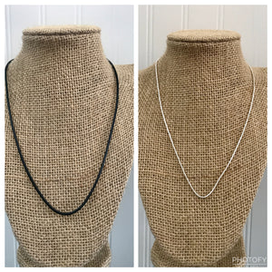 Necklace (Silver Chain/Black Cord) (THIS IS THE CHAIN or CORD ONLY)