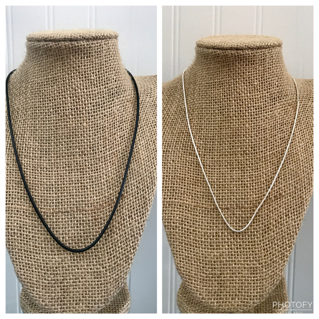 Necklace (Silver Chain/Black Cord) (THIS IS THE CHAIN or CORD ONLY)